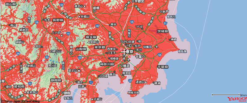 FUJI Wifi　対応エリア